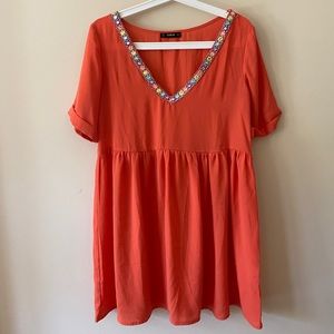 SHEIN Orange Beaded Dress Size XS